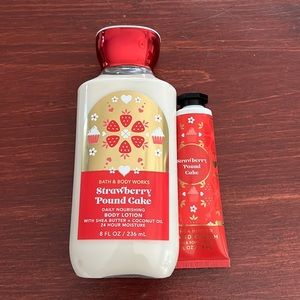 Bath and Body Works Strawberry Pound Cake duo